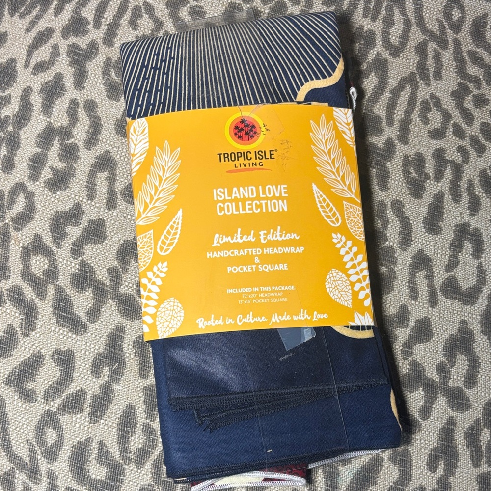 Tropical‎ Isle head wrap/ pocket square combo St. Anne’s Bay Island Love